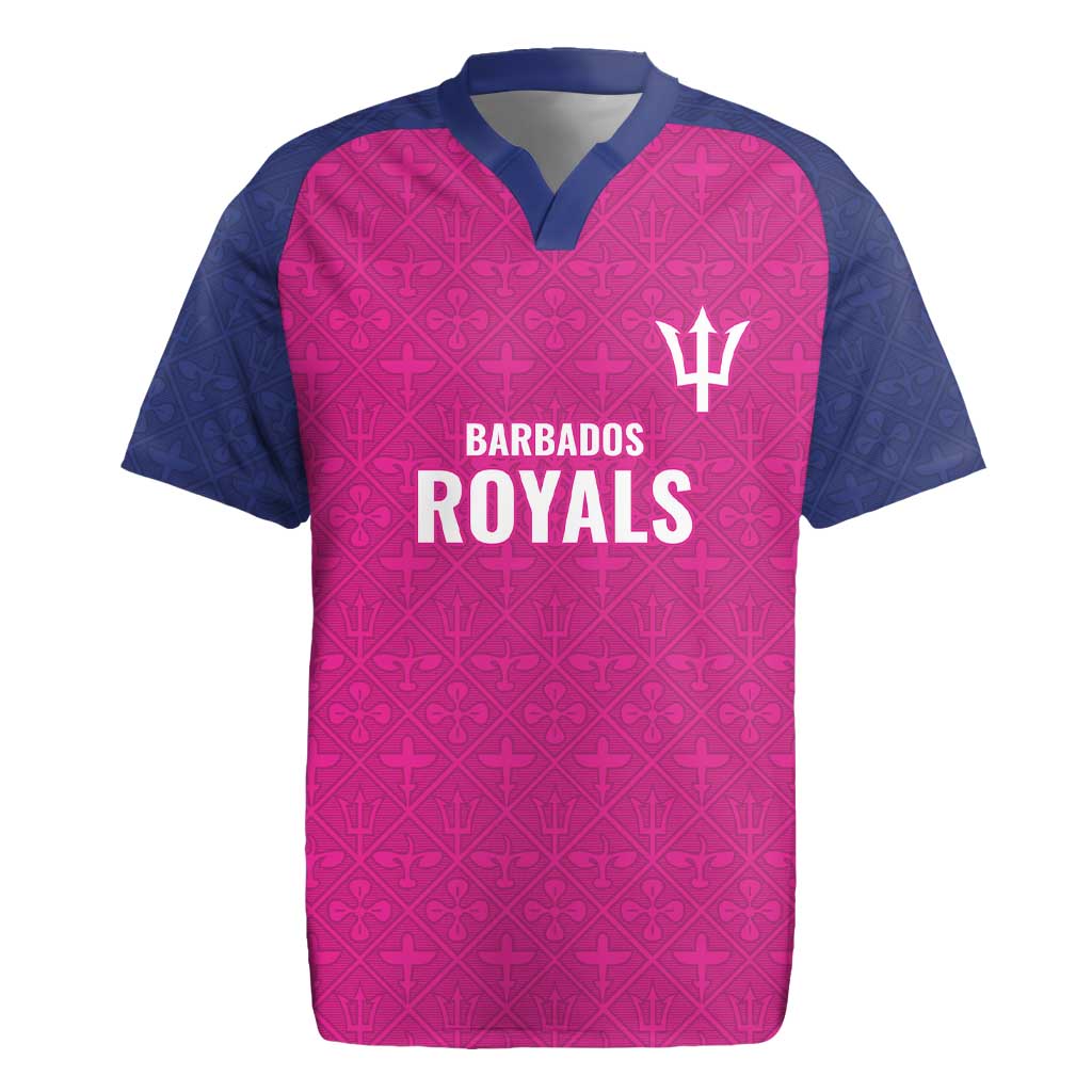 Caribbean Cricket Barbados Custom Rugby Jersey Strike of the Tridents Pink Fury - Wonder Print Shop