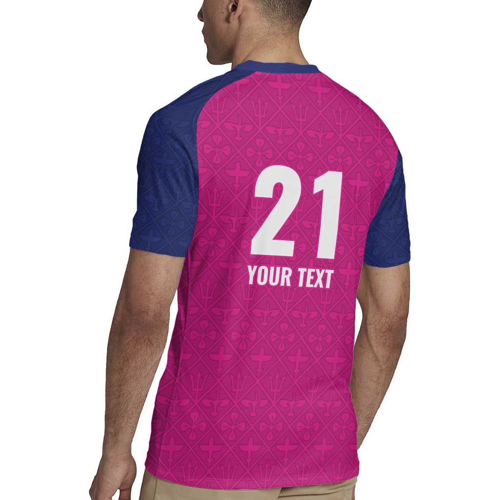 Caribbean Cricket Barbados Custom Rugby Jersey Strike of the Tridents Pink Fury - Wonder Print Shop