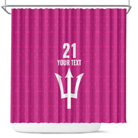 Caribbean Cricket Barbados Custom Shower Curtain Strike of the Tridents Pink Fury - Wonder Print Shop