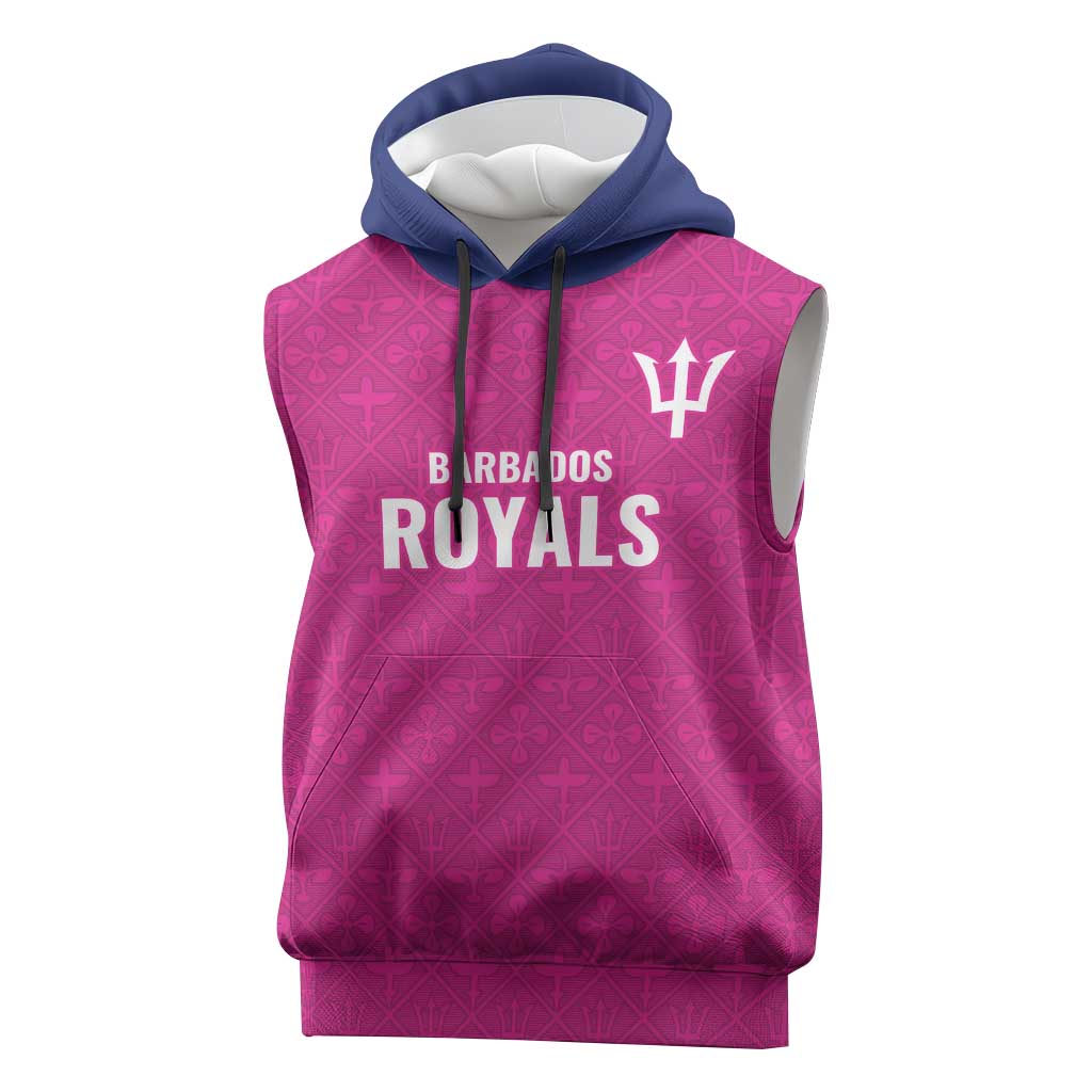 Caribbean Cricket Barbados Custom Sleeveless Hoodie Strike of the Tridents Pink Fury - Wonder Print Shop