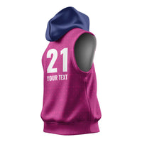 Caribbean Cricket Barbados Custom Sleeveless Hoodie Strike of the Tridents Pink Fury - Wonder Print Shop
