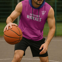 Caribbean Cricket Barbados Custom Sleeveless Hoodie Strike of the Tridents Pink Fury - Wonder Print Shop