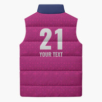 Caribbean Cricket Barbados Custom Sleeveless Puffer Jacket Strike of the Tridents Pink Fury - Wonder Print Shop