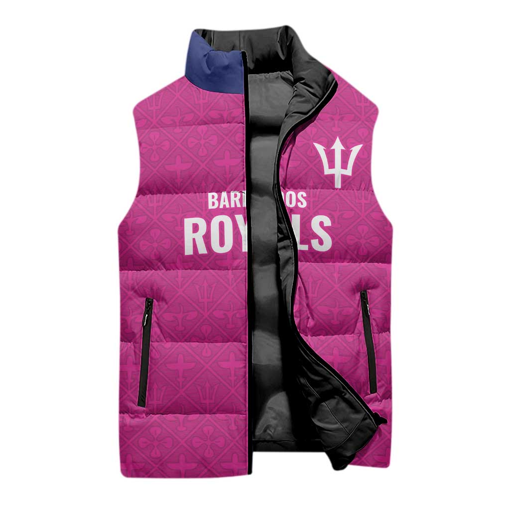 Caribbean Cricket Barbados Custom Sleeveless Puffer Jacket Strike of the Tridents Pink Fury - Wonder Print Shop