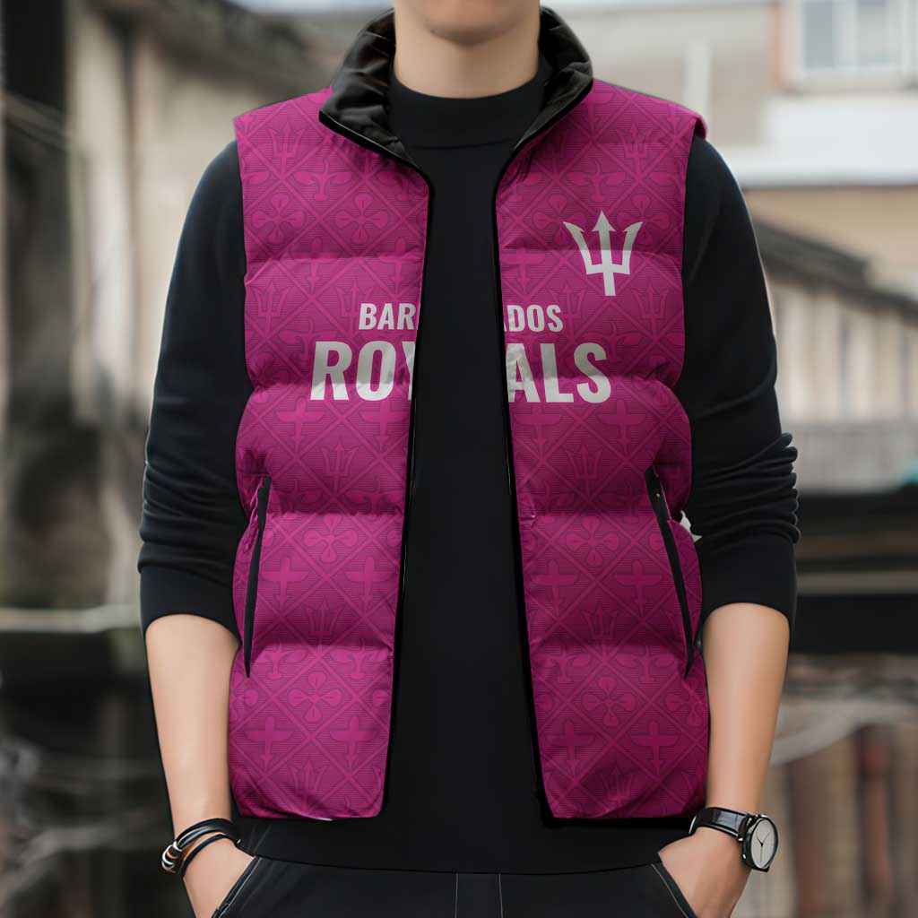 Caribbean Cricket Barbados Custom Sleeveless Puffer Jacket Strike of the Tridents Pink Fury - Wonder Print Shop