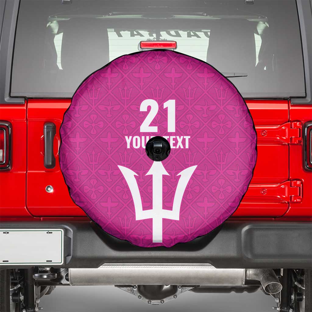 Caribbean Cricket Barbados Custom Spare Tire Cover Strike of the Tridents Pink Fury - Wonder Print Shop