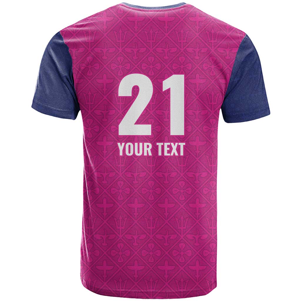 Caribbean Cricket Barbados Custom T Shirt Strike of the Tridents Pink Fury - Wonder Print Shop