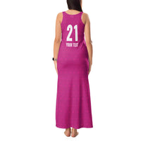 Caribbean Cricket Barbados Custom Tank Maxi Dress Strike of the Tridents Pink Fury - Wonder Print Shop