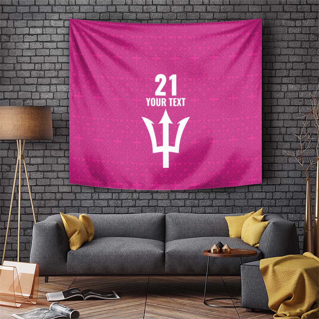 Caribbean Cricket Barbados Custom Tapestry Strike of the Tridents Pink Fury - Wonder Print Shop