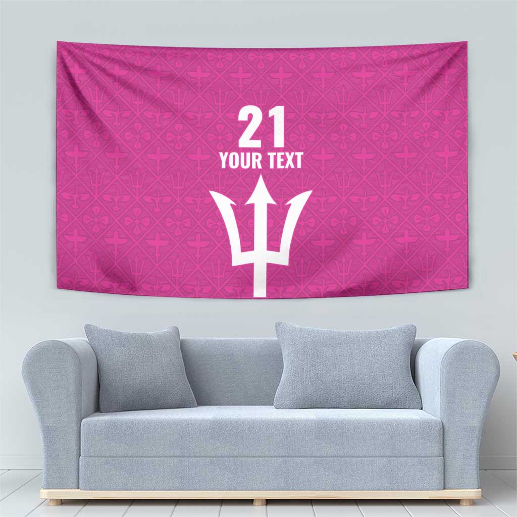 Caribbean Cricket Barbados Custom Tapestry Strike of the Tridents Pink Fury - Wonder Print Shop