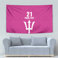 Caribbean Cricket Barbados Custom Tapestry Strike of the Tridents Pink Fury - Wonder Print Shop
