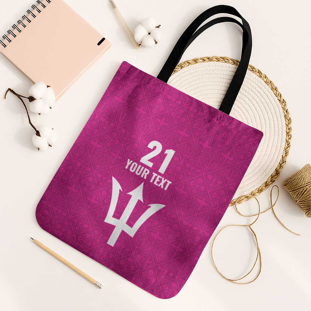 Caribbean Cricket Barbados Custom Tote Bag Strike of the Tridents Pink Fury - Wonder Print Shop
