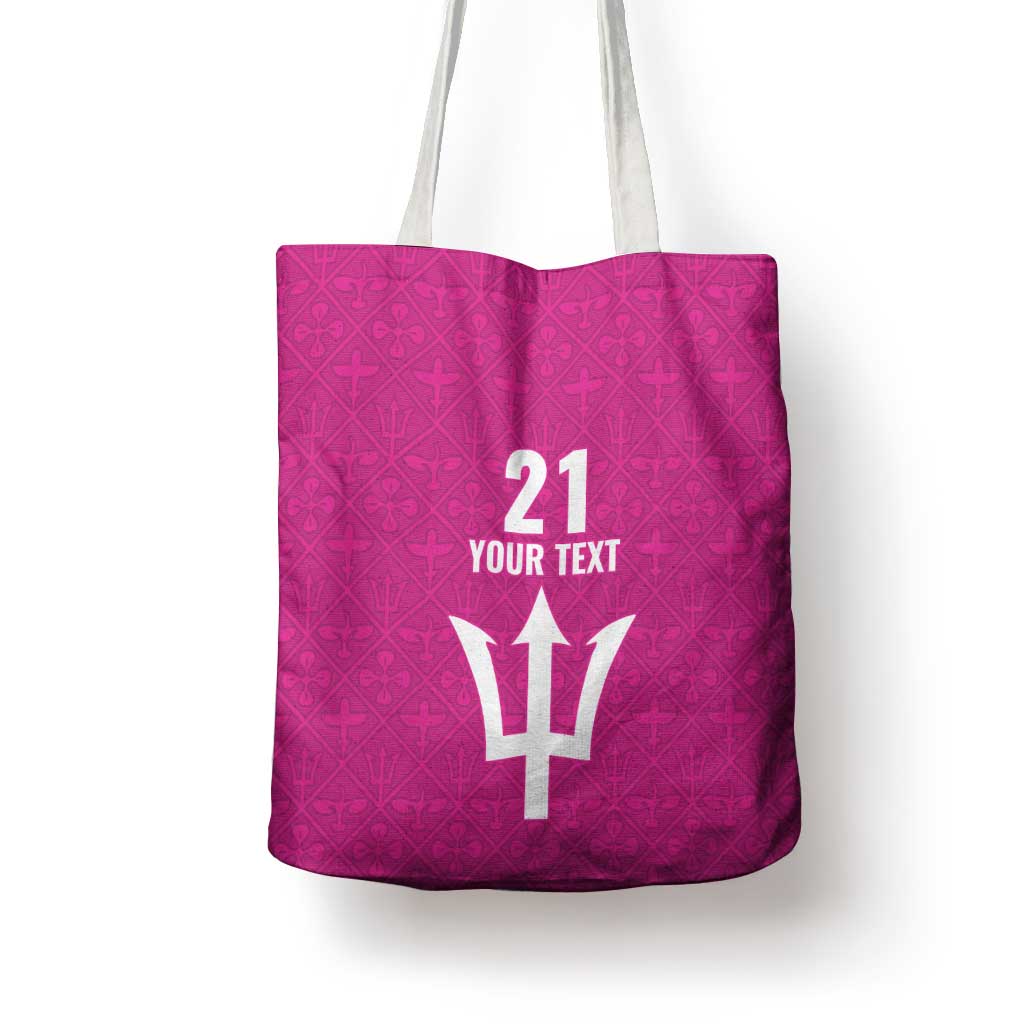 Caribbean Cricket Barbados Custom Tote Bag Strike of the Tridents Pink Fury - Wonder Print Shop