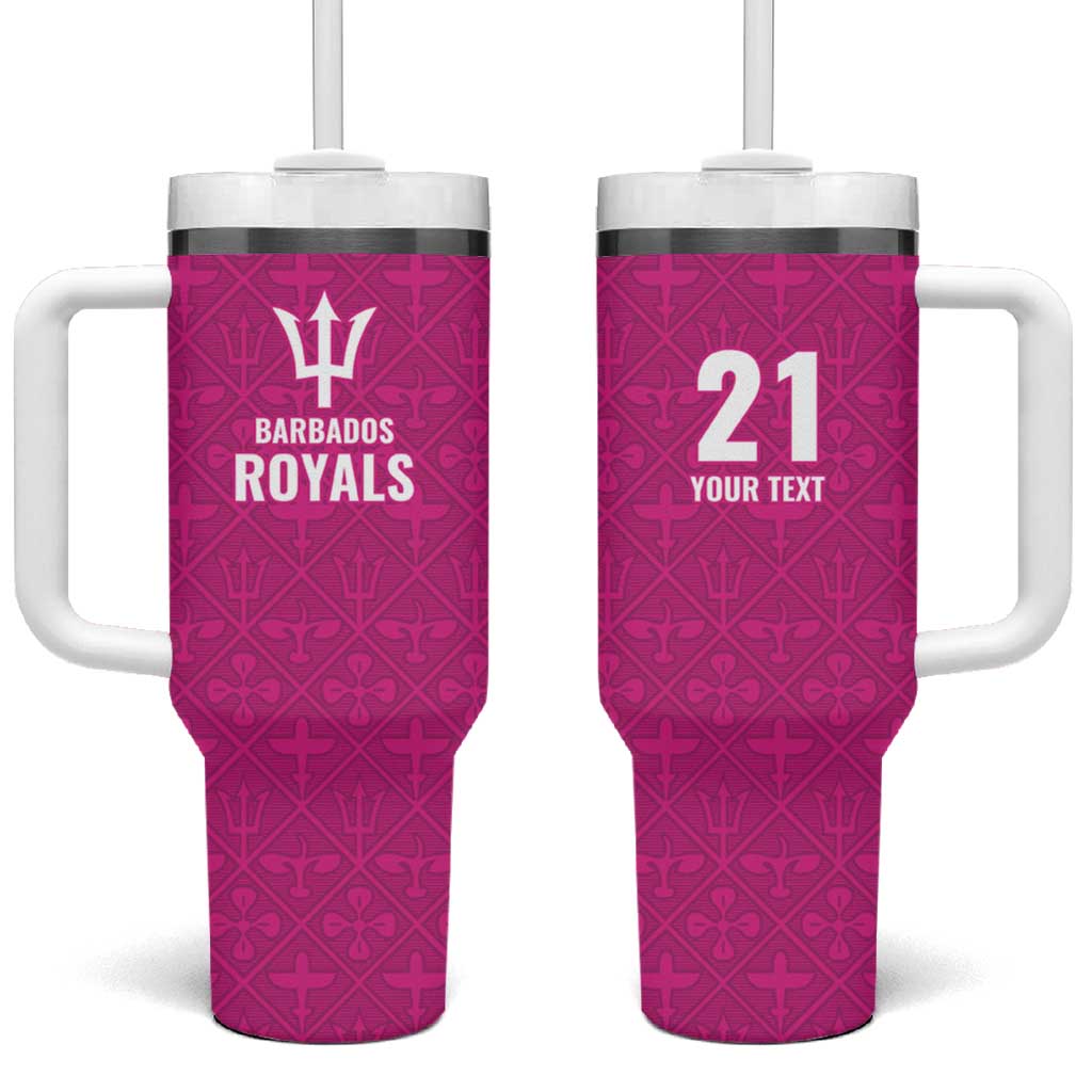 Caribbean Cricket Barbados Custom Tumbler With Handle Strike of the Tridents Pink Fury - Wonder Print Shop