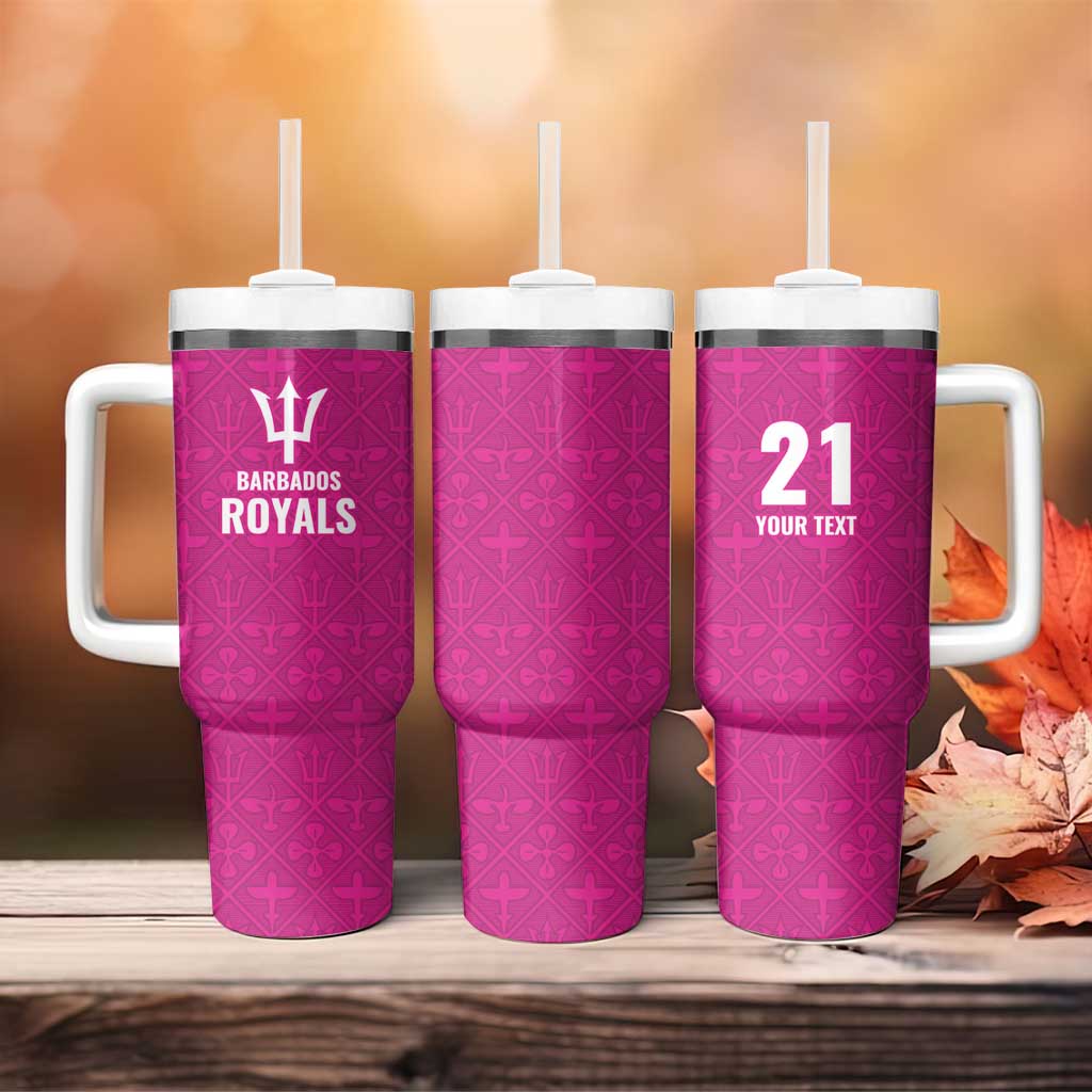 Caribbean Cricket Barbados Custom Tumbler With Handle Strike of the Tridents Pink Fury - Wonder Print Shop