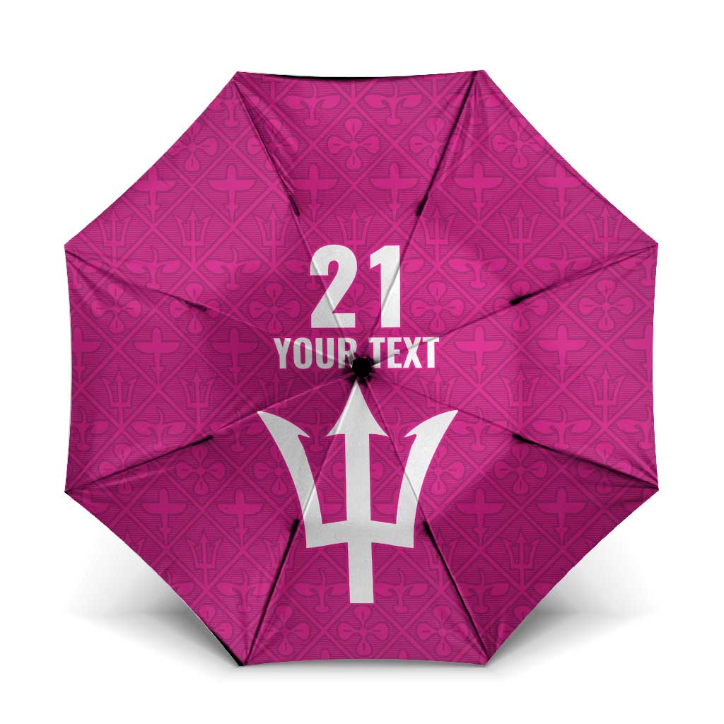 Caribbean Cricket Barbados Custom Umbrella Strike of the Tridents Pink Fury - Wonder Print Shop