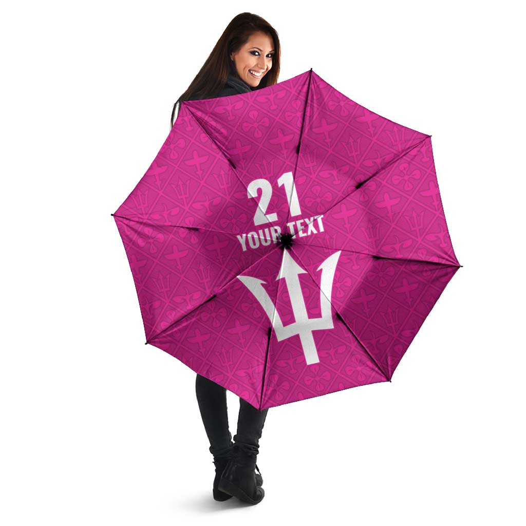 Caribbean Cricket Barbados Custom Umbrella Strike of the Tridents Pink Fury - Wonder Print Shop
