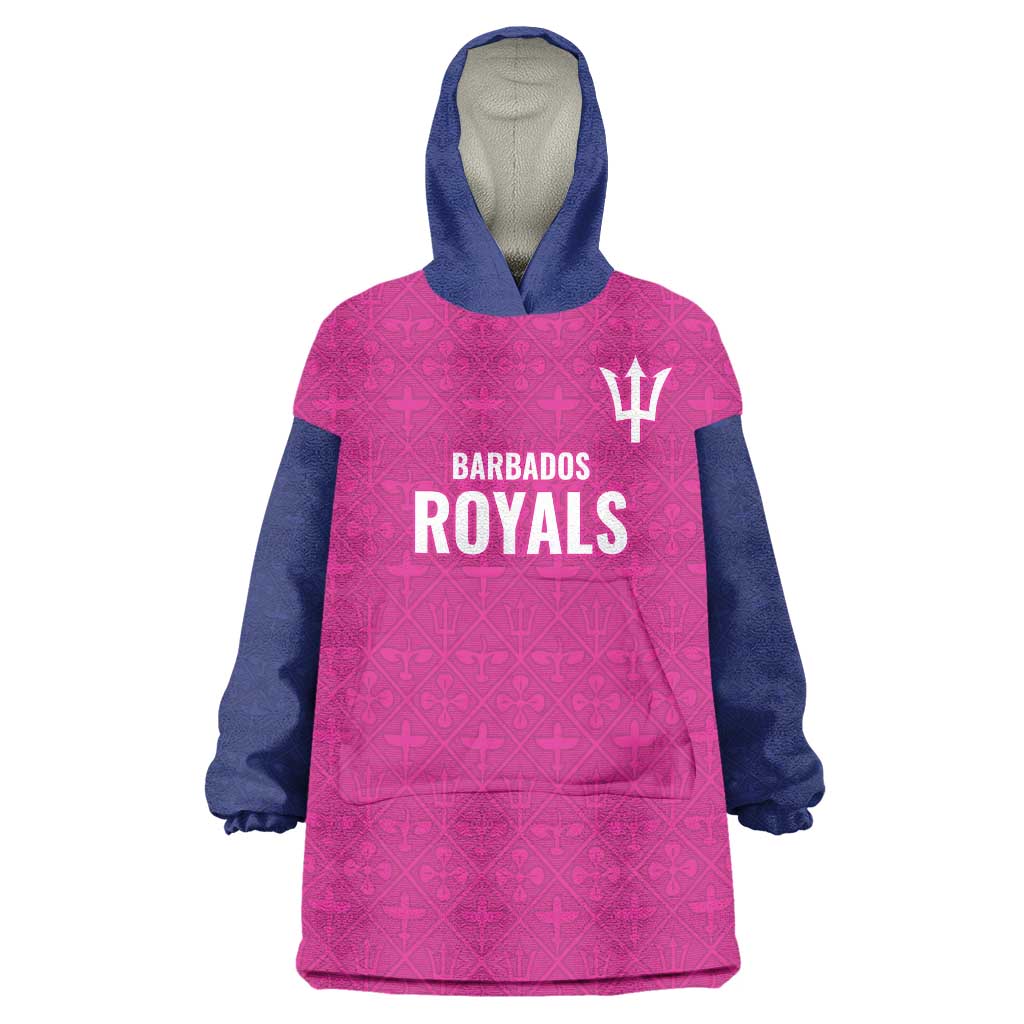 Caribbean Cricket Barbados Custom Wearable Blanket Hoodie Strike of the Tridents Pink Fury - Wonder Print Shop