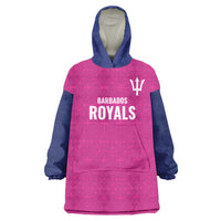Caribbean Cricket Barbados Custom Wearable Blanket Hoodie Strike of the Tridents Pink Fury - Wonder Print Shop