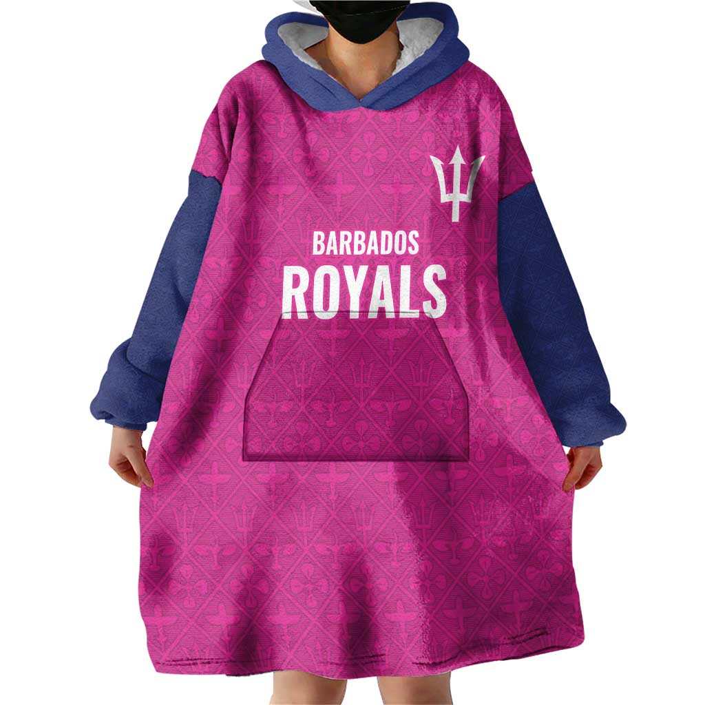 Caribbean Cricket Barbados Custom Wearable Blanket Hoodie Strike of the Tridents Pink Fury - Wonder Print Shop