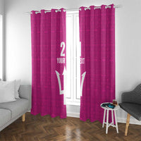 Caribbean Cricket Barbados Custom Window Curtain Strike of the Tridents Pink Fury - Wonder Print Shop
