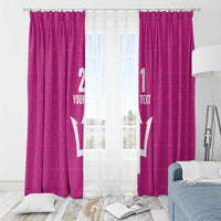 Caribbean Cricket Barbados Custom Window Curtain Strike of the Tridents Pink Fury - Wonder Print Shop