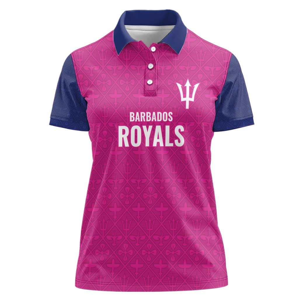 Caribbean Cricket Barbados Custom Women Polo Shirt Strike of the Tridents Pink Fury - Wonder Print Shop