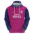 Caribbean Cricket Barbados Custom Zip Hoodie Strike of the Tridents Pink Fury - Wonder Print Shop