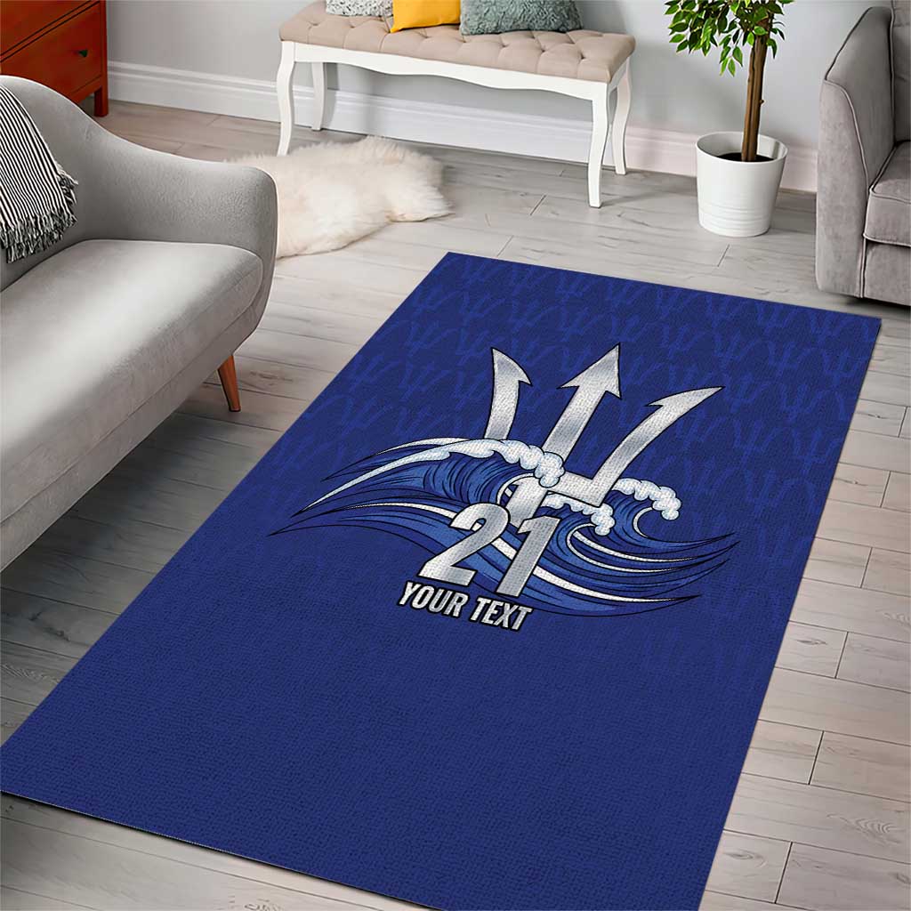 Caribbean Cricket Barbados Custom Area Rug Trident Champion’s Wave - Wonder Print Shop