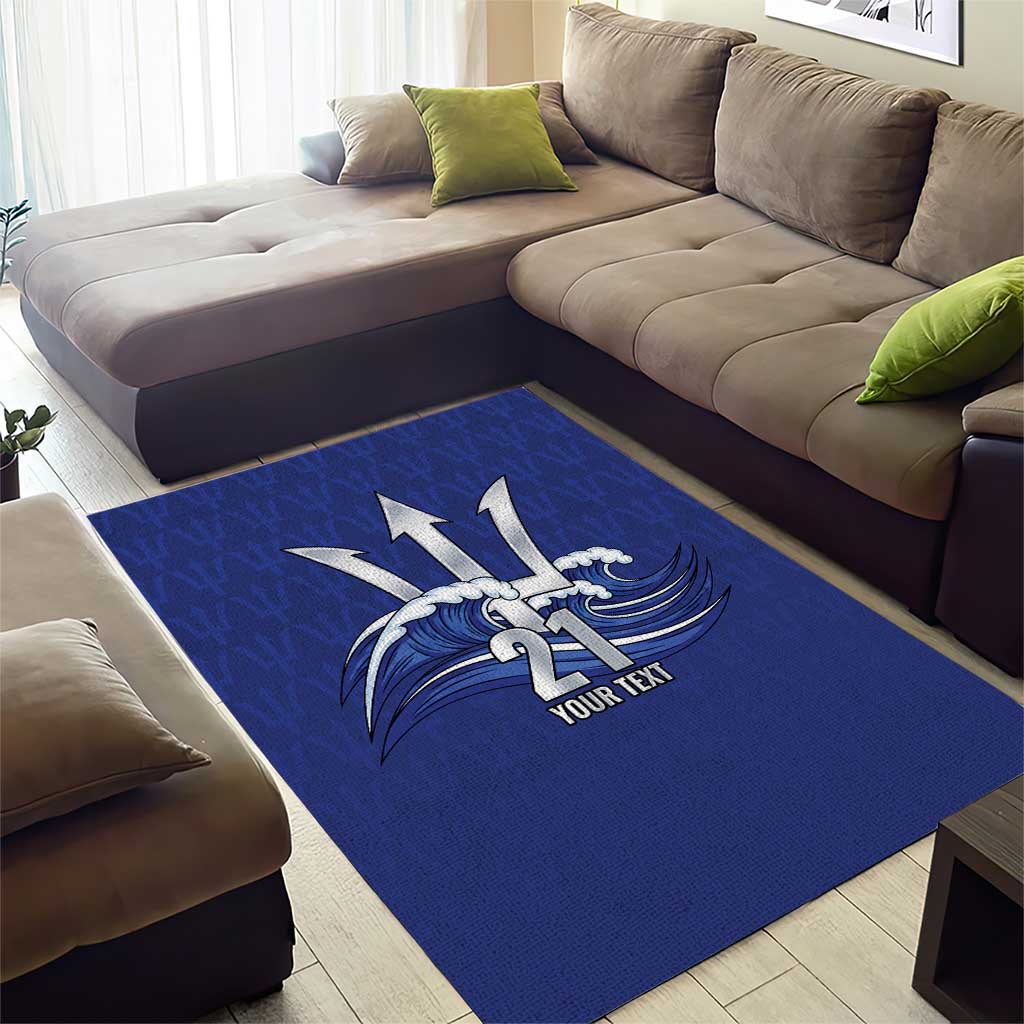 Caribbean Cricket Barbados Custom Area Rug Trident Champion’s Wave - Wonder Print Shop