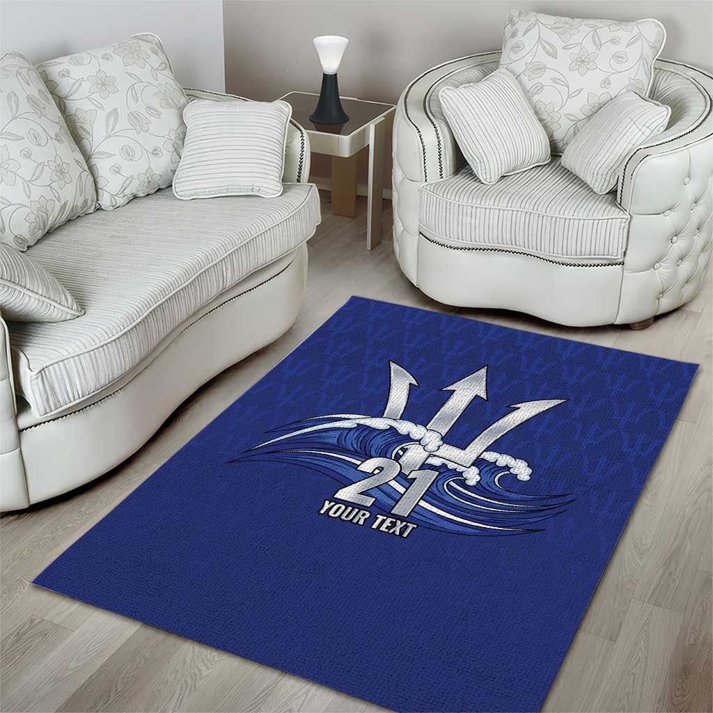 Caribbean Cricket Barbados Custom Area Rug Trident Champion’s Wave - Wonder Print Shop
