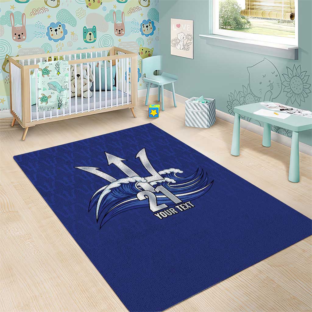 Caribbean Cricket Barbados Custom Area Rug Trident Champion’s Wave - Wonder Print Shop
