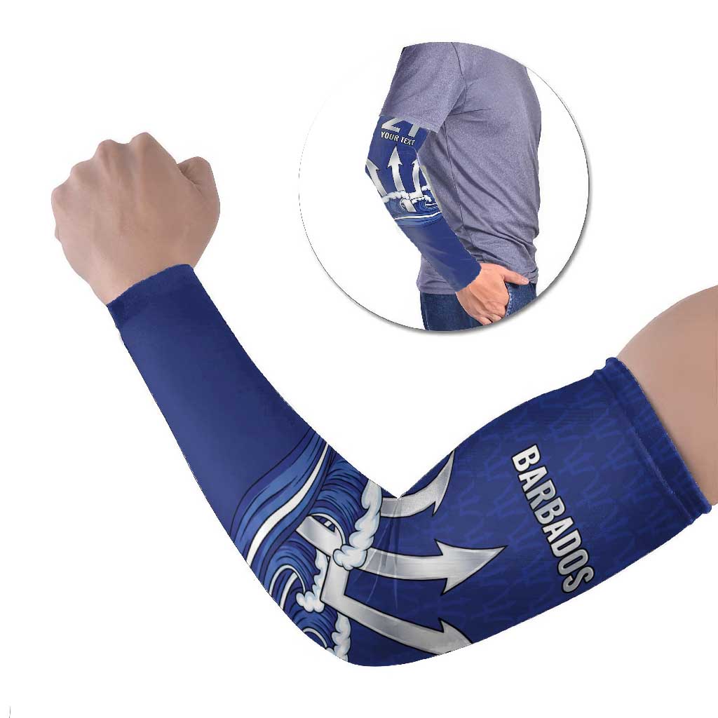 Caribbean Cricket Barbados Custom Arm Sleeves Trident Champion’s Wave - Wonder Print Shop