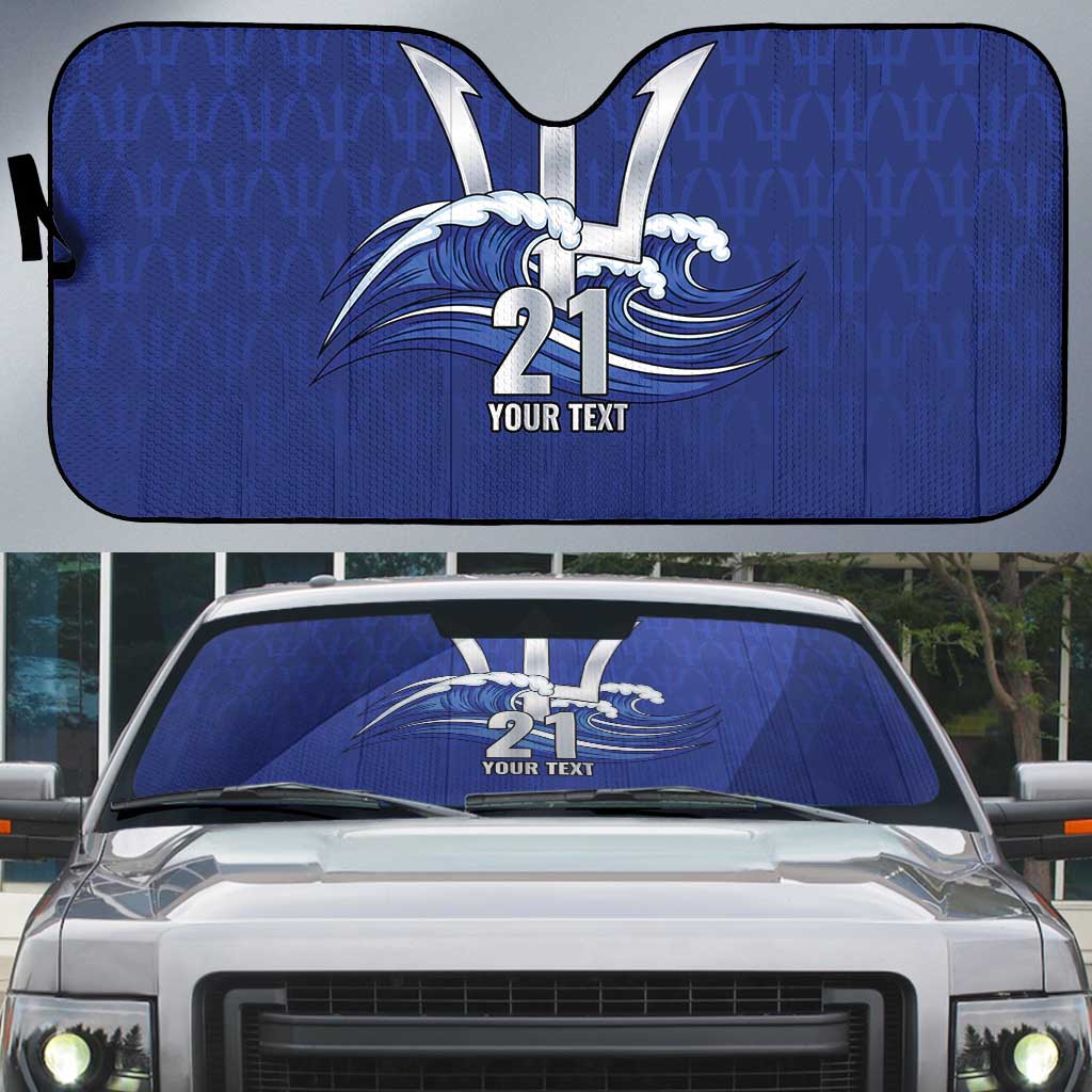 Caribbean Cricket Barbados Custom Auto Sun Shade Trident Champion’s Wave - Wonder Print Shop