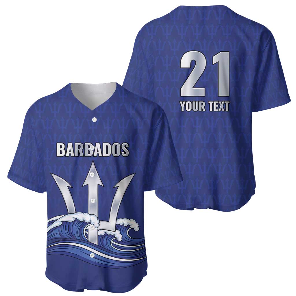 Caribbean Cricket Barbados Custom Baseball Jersey Trident Champion’s Wave - Wonder Print Shop