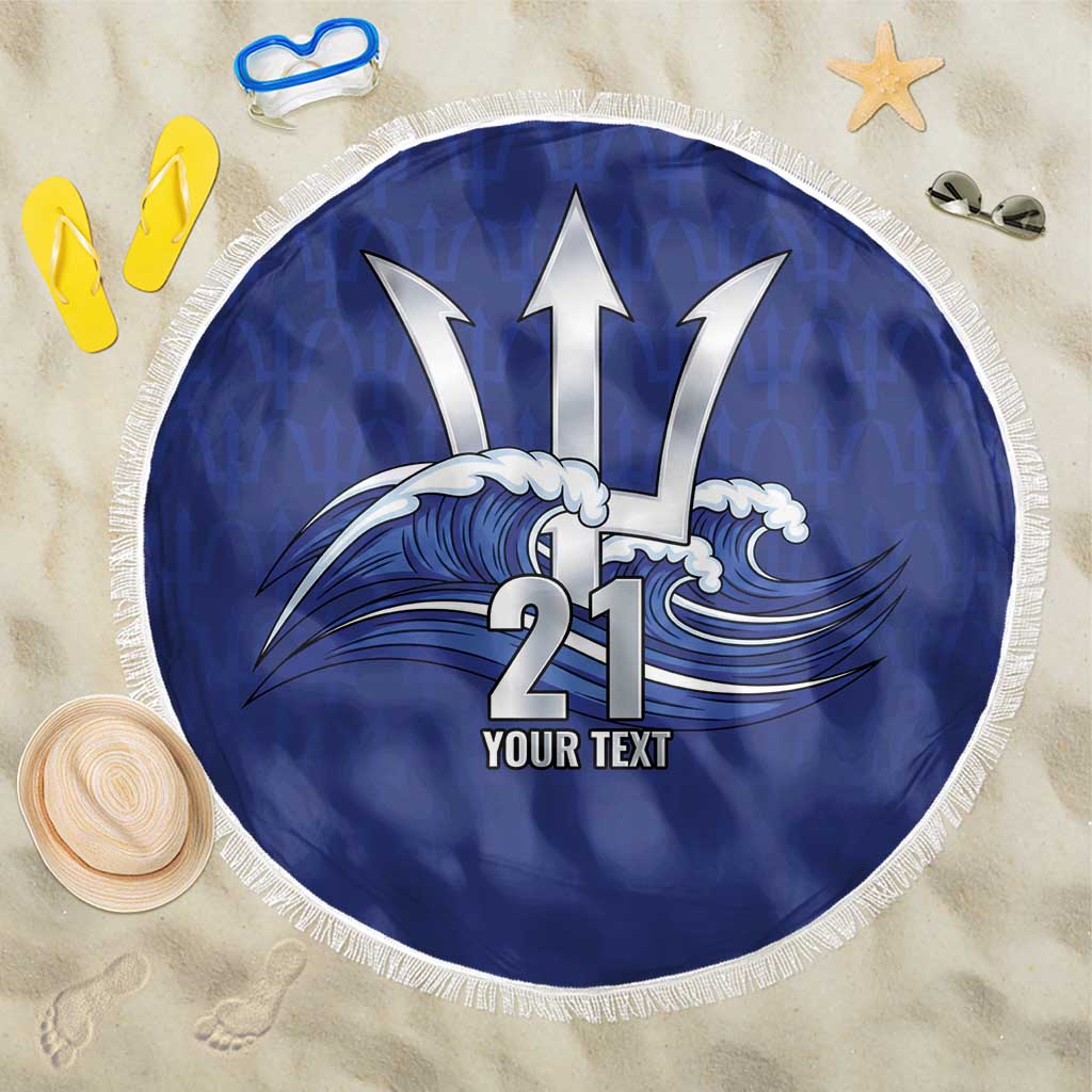 Caribbean Cricket Barbados Custom Beach Blanket Trident Champion’s Wave - Wonder Print Shop