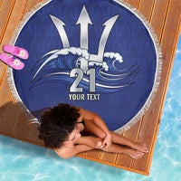 Caribbean Cricket Barbados Custom Beach Blanket Trident Champion’s Wave - Wonder Print Shop