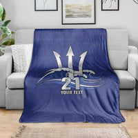 Caribbean Cricket Barbados Custom Blanket Trident Champion’s Wave - Wonder Print Shop