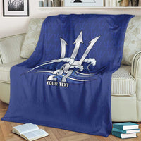 Caribbean Cricket Barbados Custom Blanket Trident Champion’s Wave - Wonder Print Shop