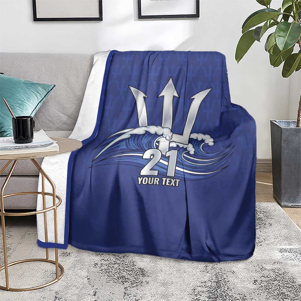 Caribbean Cricket Barbados Custom Blanket Trident Champion’s Wave - Wonder Print Shop