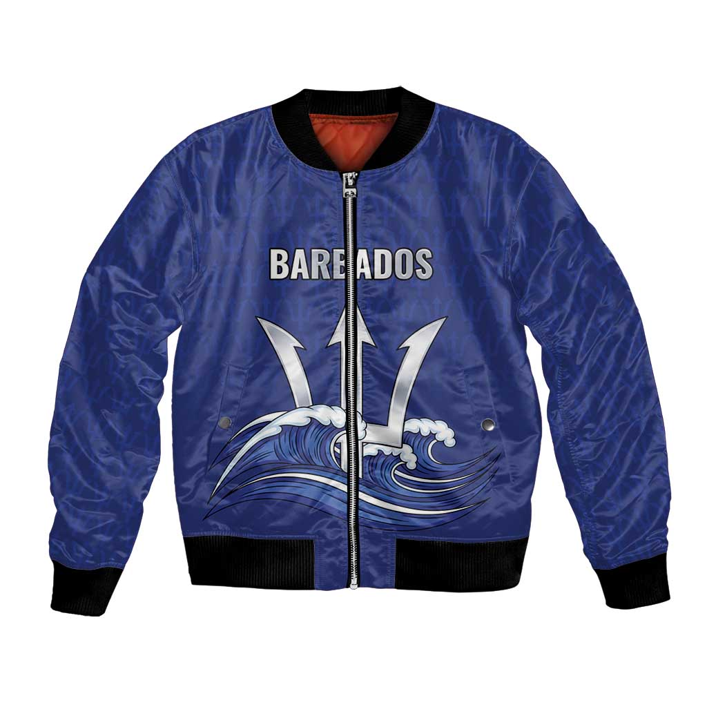 Caribbean Cricket Barbados Custom Bomber Jacket Trident Champion’s Wave - Wonder Print Shop