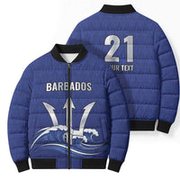 Caribbean Cricket Barbados Custom Bomber Puffer Jacket Trident Champion’s Wave - Wonder Print Shop