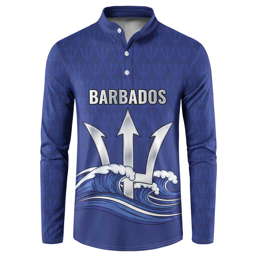 Caribbean Cricket Barbados Custom Button Sweatshirt Trident Champion’s Wave - Wonder Print Shop