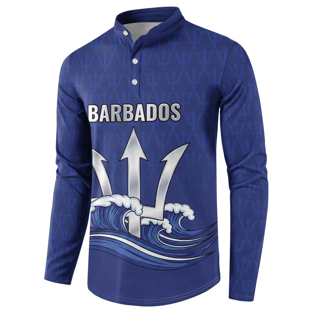 Caribbean Cricket Barbados Custom Button Sweatshirt Trident Champion’s Wave - Wonder Print Shop