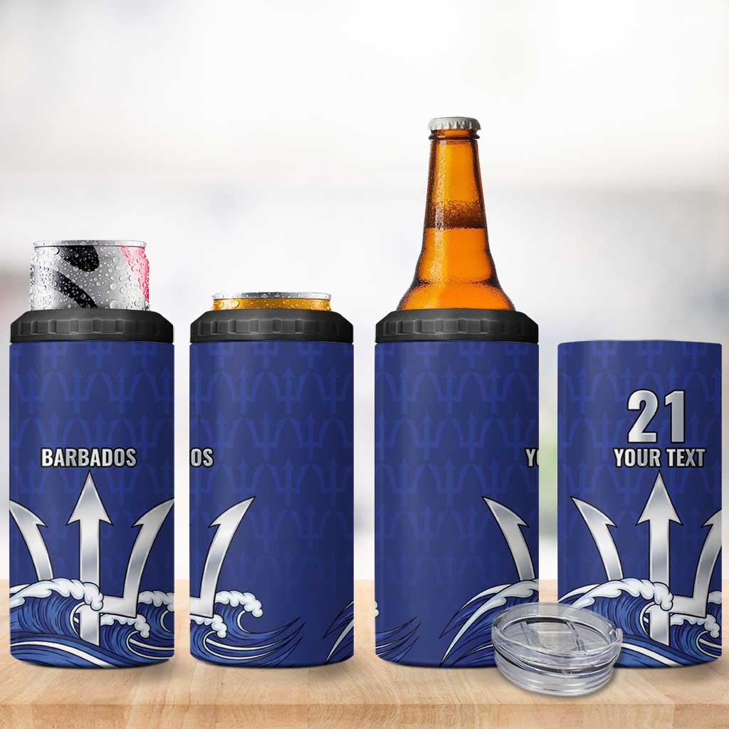 Caribbean Cricket Barbados Custom 4 in 1 Can Cooler Tumbler Trident Champion’s Wave - Wonder Print Shop