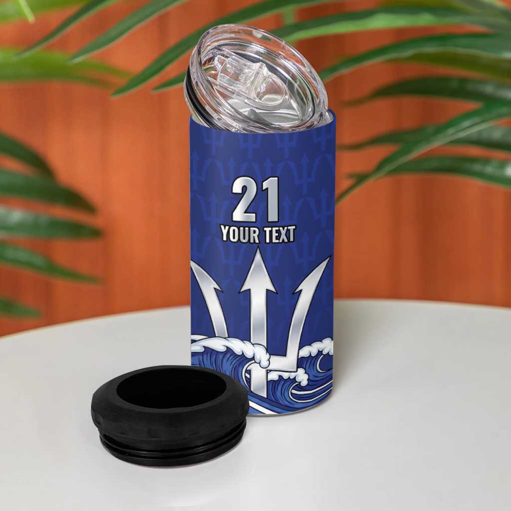 Caribbean Cricket Barbados Custom 4 in 1 Can Cooler Tumbler Trident Champion’s Wave - Wonder Print Shop