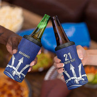 Caribbean Cricket Barbados Custom 4 in 1 Can Cooler Tumbler Trident Champion’s Wave - Wonder Print Shop