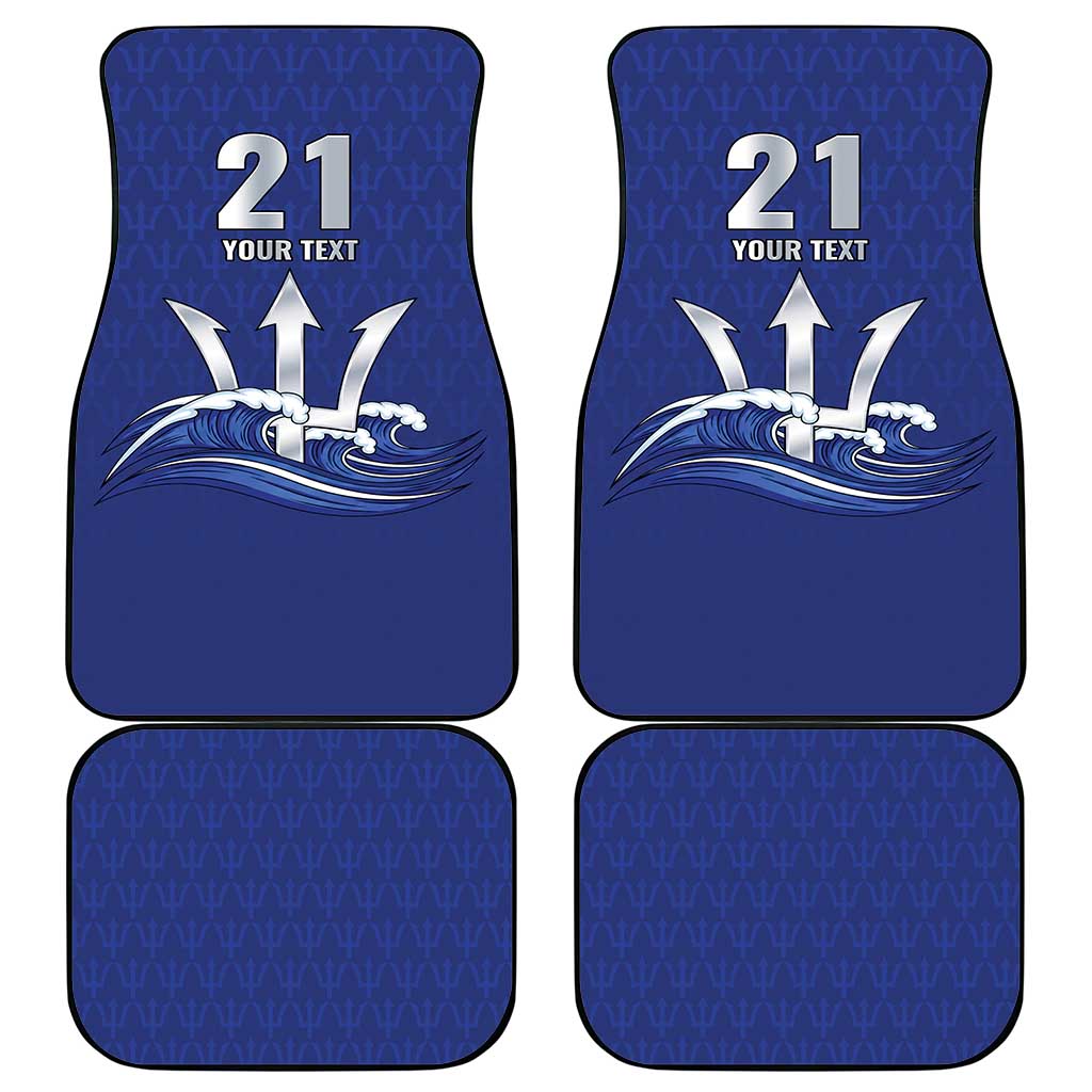 Caribbean Cricket Barbados Custom Car Mats Trident Champion’s Wave - Wonder Print Shop