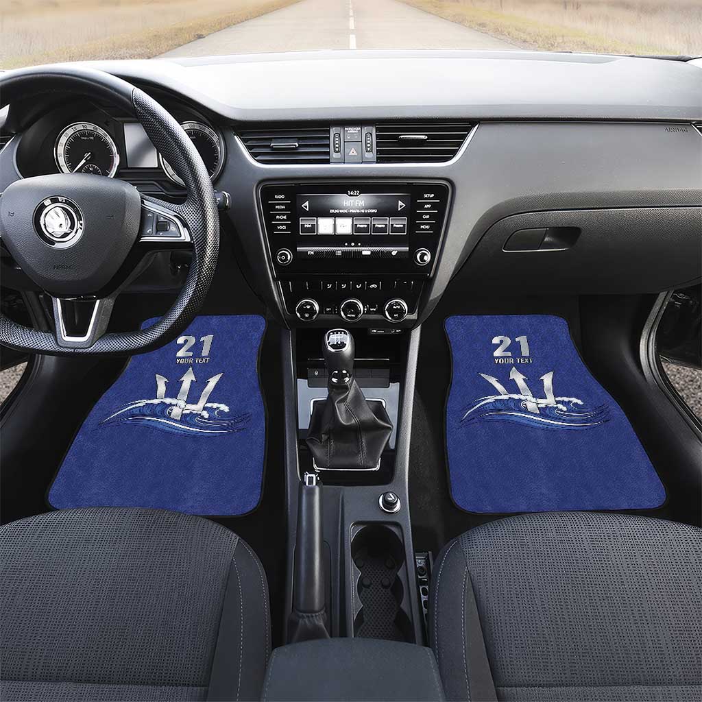 Caribbean Cricket Barbados Custom Car Mats Trident Champion’s Wave - Wonder Print Shop