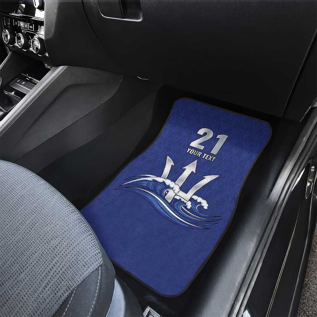 Caribbean Cricket Barbados Custom Car Mats Trident Champion’s Wave - Wonder Print Shop